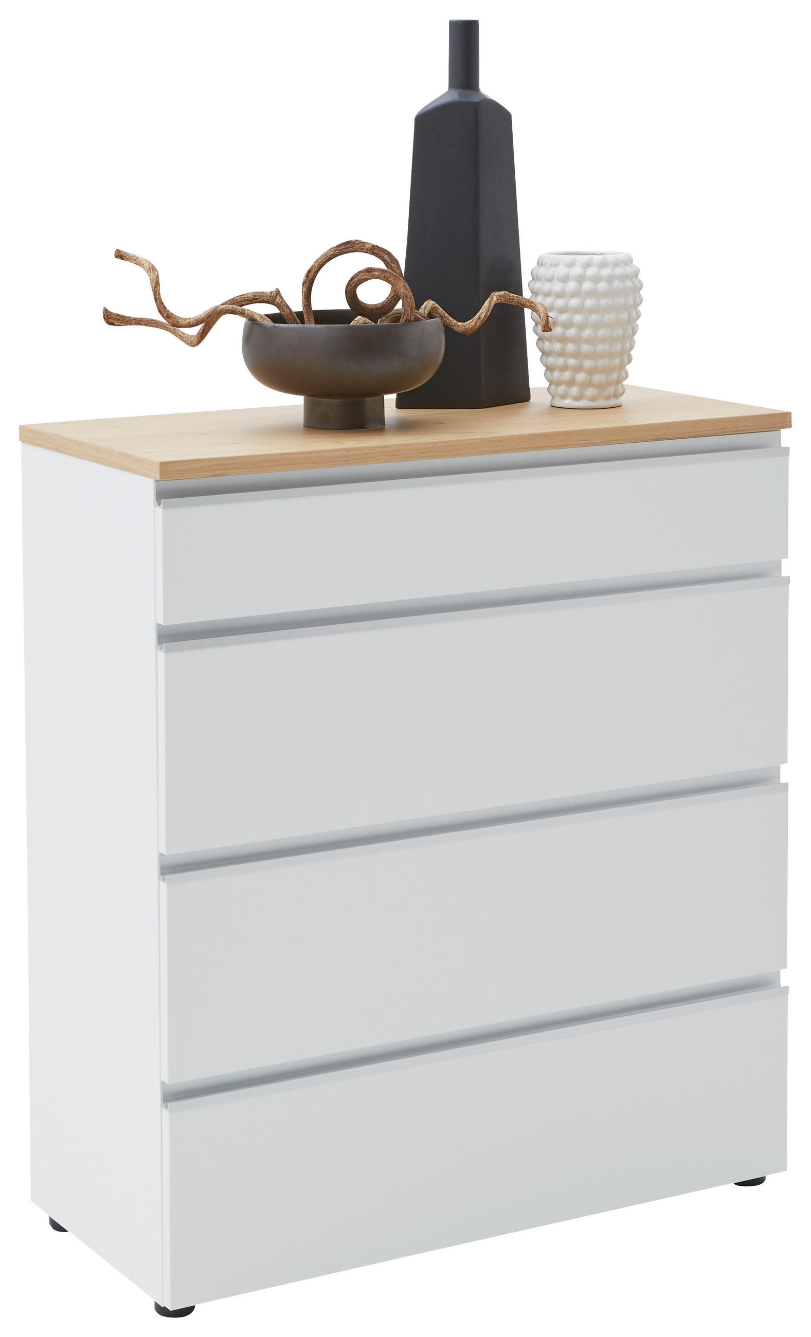 Dieter Knoll Kommode Weiß, Eiche 90x102x41 cm