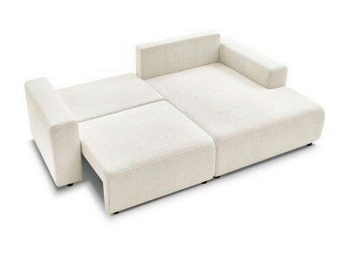 ECKSOFA Ottomane rechts  ATILLA Weiß Flachgewebe  - Schwarz/Weiß, MODERN, Kunststoff/Textil (244/149cm)