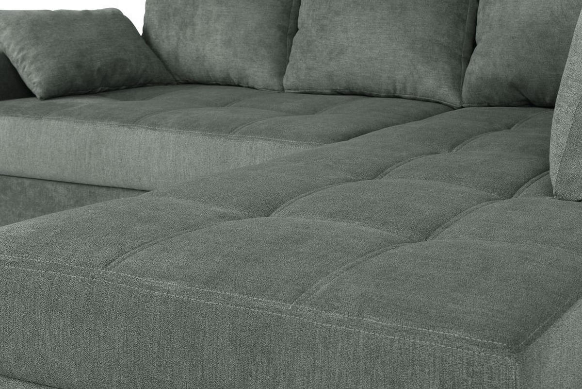 ECKSOFA Petrol Webstoff  - Chromfarben/Anthrazit, Design, Kunststoff/Textil (260/218cm) - P & B