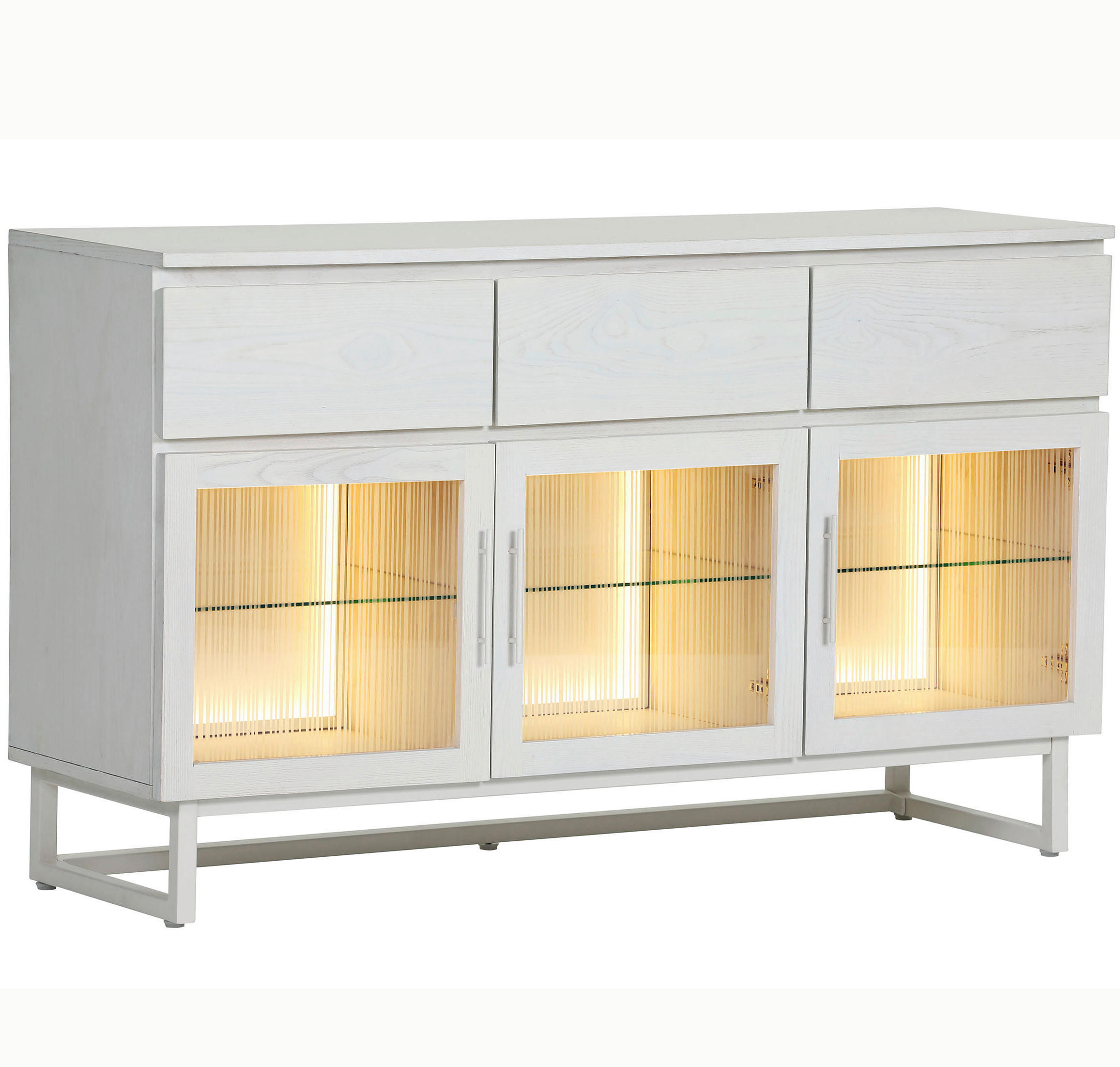 SIDEBOARD 135/80/43 cm  - Schwarz/Weiß, MODERN, Glas/Holz (135/80/43cm) - Lomoco