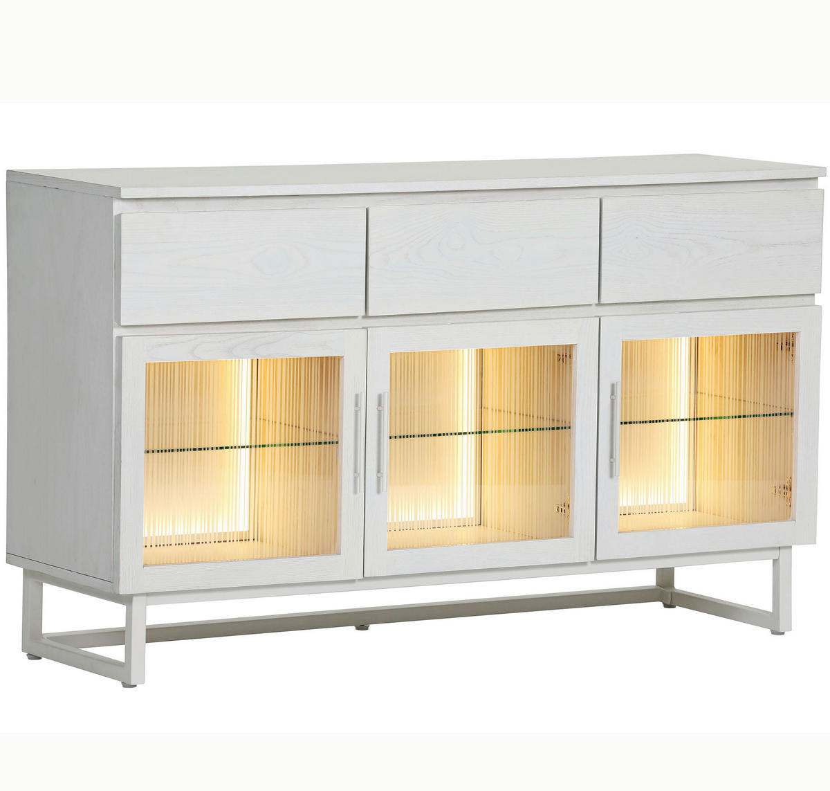 SIDEBOARD 135/80/43 cm  - Schwarz/Weiß, MODERN, Glas/Holz (135/80/43cm) - Lomoco