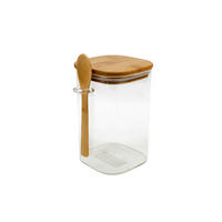 ÜVEG ÉTELTÁROLÓ  0.25 l  - világosbarna, Basics, Üveg/természetes anyagok (12.5/15.5/10cm)