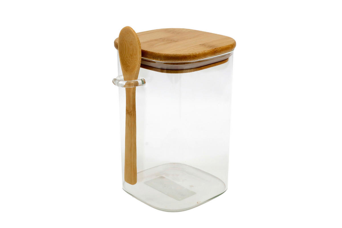 ÜVEG ÉTELTÁROLÓ  0.25 l  - világosbarna, Basics, Üveg/természetes anyagok (12.5/15.5/10cm)