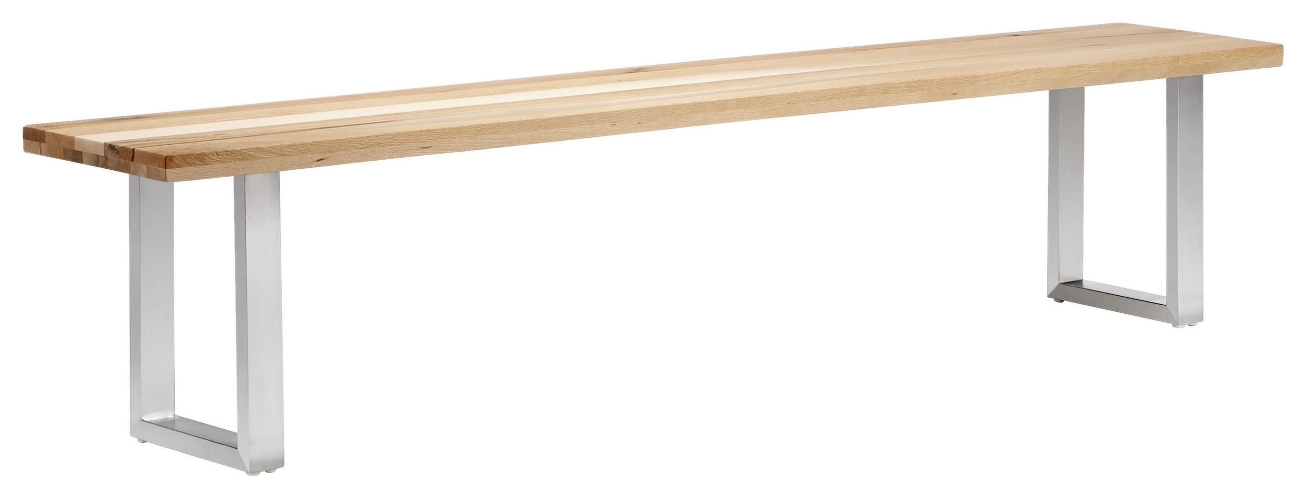 SITZBANK 220/50/40 cm Eichefarben, Edelstahlfarben Wildeiche massiv Metall - Edelstahlfarben/Eichefarben, Design, Holz/Metall (220/50/40cm) - Novel