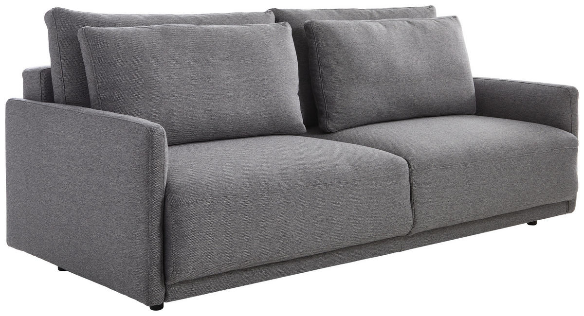 SCHLAFSOFA in Webstoff Dunkelgrau  - Dunkelgrau/Schwarz, Design, Kunststoff/Textil (217/95/110cm) - Livetastic