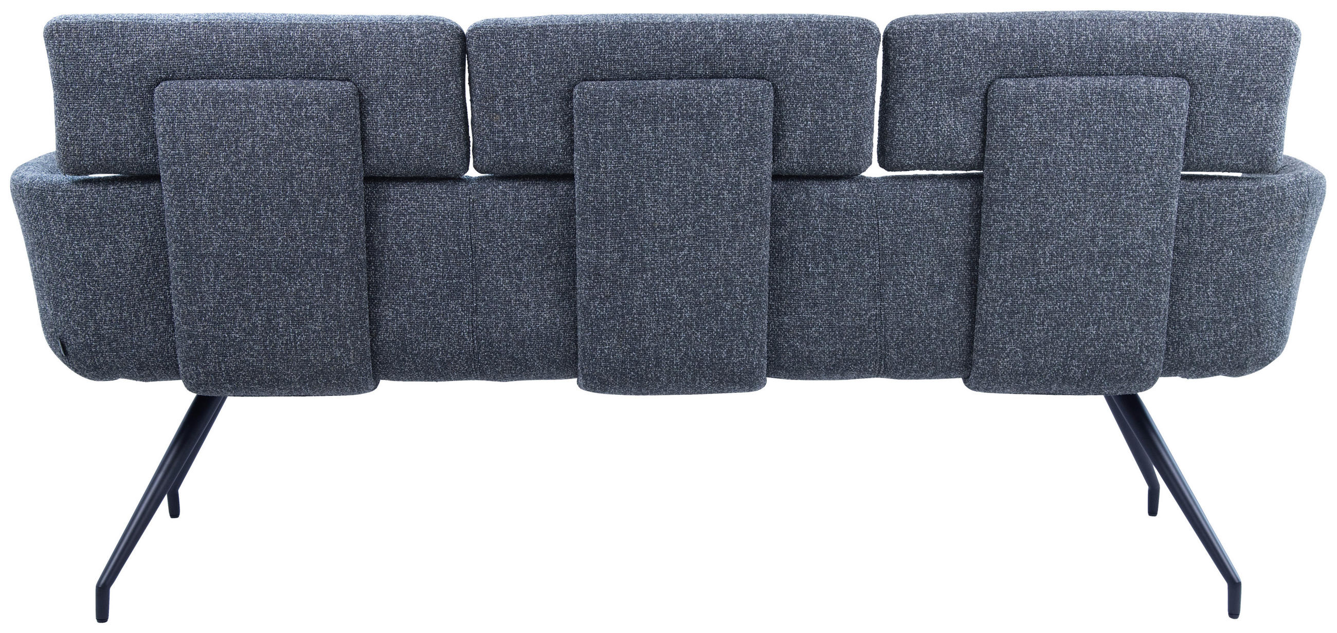 SITZBANK 200/91/70 cm Webstoff Dunkelgrau, Schwarz  - Dunkelgrau/Schwarz, Design, Textil/Metall (200/91/70cm) - Dieter Knoll