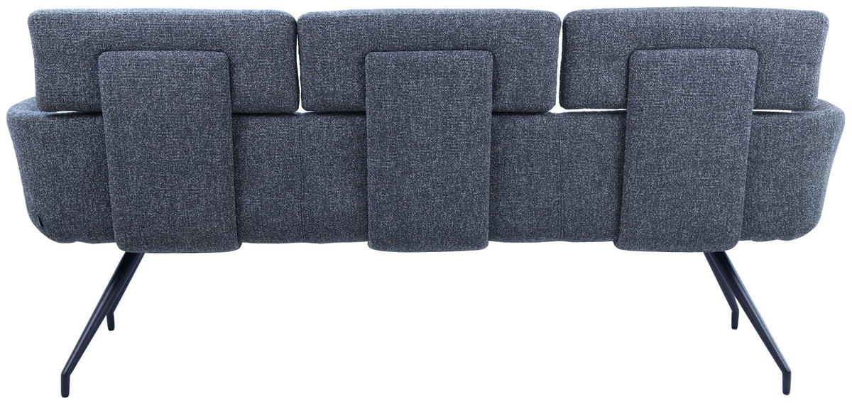 SITZBANK 200/91/70 cm Webstoff Dunkelgrau, Schwarz  - Dunkelgrau/Schwarz, Design, Textil/Metall (200/91/70cm) - Dieter Knoll