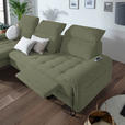 ECKSOFA in Flachgewebe Grün  - Schwarz/Grün, LIFESTYLE, Textil/Metall (180/310cm) - Valnatura