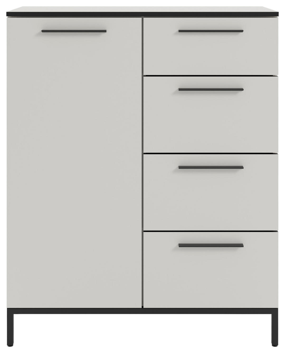 KOMMODE Soul  in 90/111/40 cm  - Schwarz/Weiß, MODERN, Holzwerkstoff/Metall (90/111/40cm)