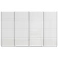 SCHWEBETÜRENSCHRANK 361/223/68 cm 4-türig Weiß, Seidengrau  - Chromfarben/Seidengrau, Design, Glas/Holzwerkstoff (361/223/68cm) - Novel