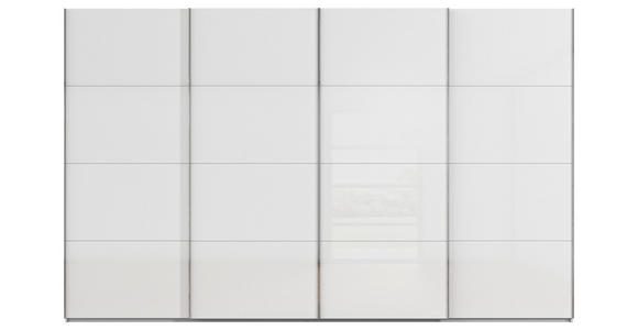 SCHWEBETÜRENSCHRANK 361/223/68 cm 4-türig Weiß, Seidengrau  - Chromfarben/Seidengrau, Design, Glas/Holzwerkstoff (361/223/68cm) - Novel