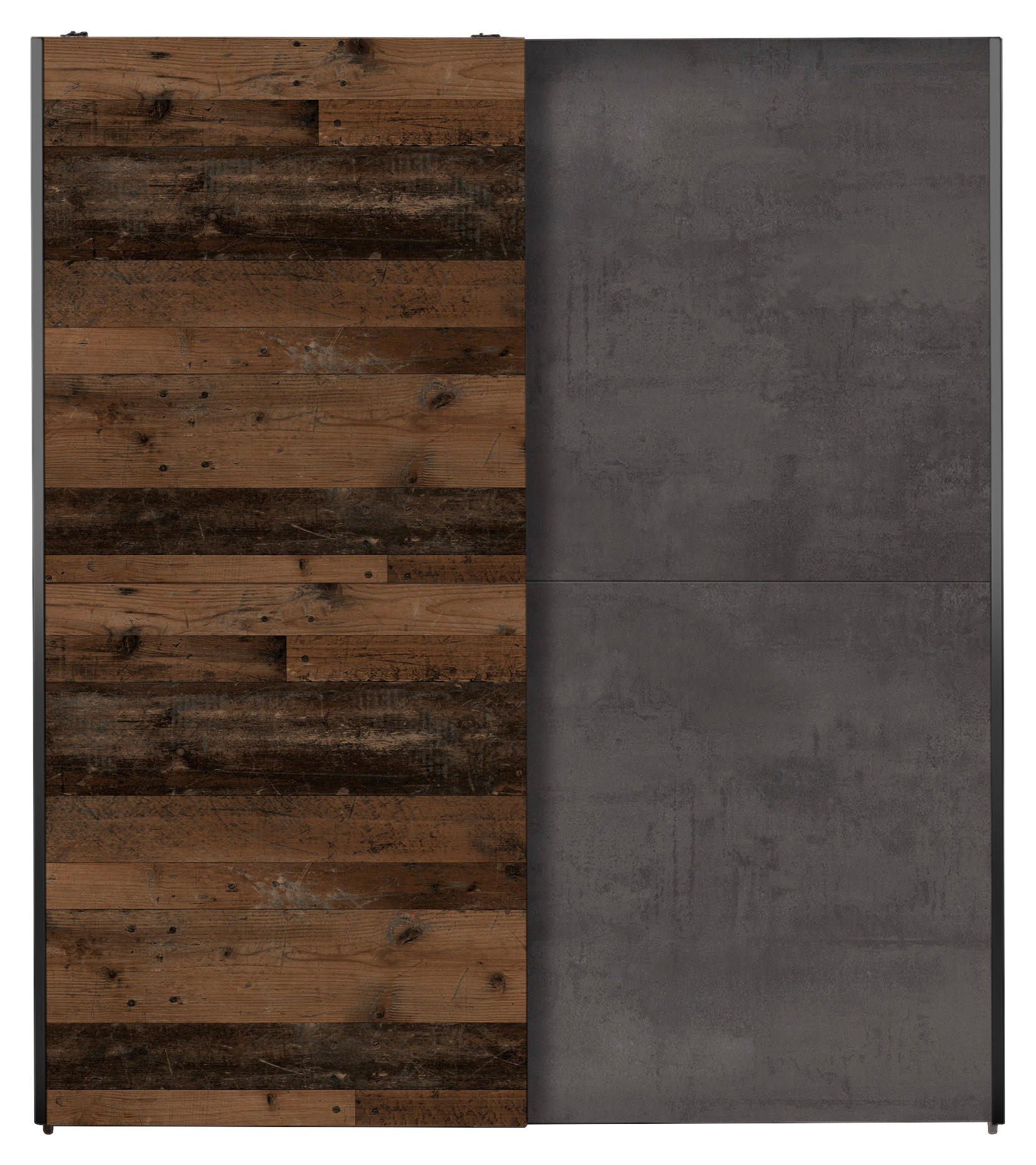 DULAP CU UșI CULISANTE in maro, gri - maro/antracit, Trend, metal/material pe bază de lemn (170/195,5/59,5cm) - Ti'me