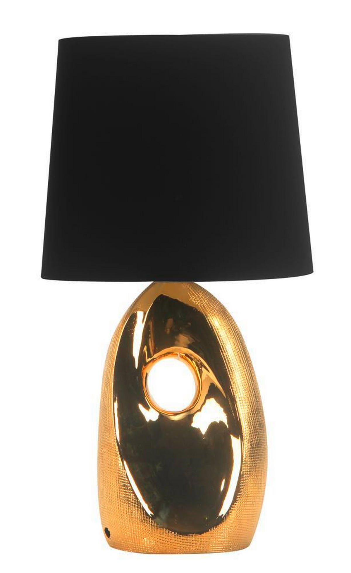TISCHLEUCHTE 16/23/43 cm   - Goldfarben/Schwarz, Design, Keramik/Textil (16/23/43cm)