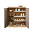 HIGHBOARD Rosa, Eichefarben, Beige  117/128/38 cm  - Eichefarben/Beige, Design, Glas/Holz (117/128/38cm) - Belluti
