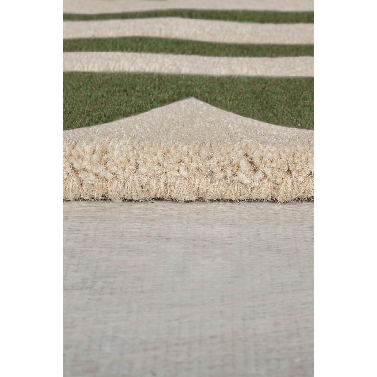 HANDWEBTEPPICH 80/230 cm LOIS Grün, Beige  - Beige/Grün, KONVENTIONELL, Textil (80/230cm) - artgeist