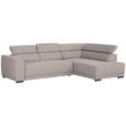 ECKSOFA Taupe Struktur  - Taupe/Schwarz, Design, Kunststoff/Textil (284/205cm) - Xora