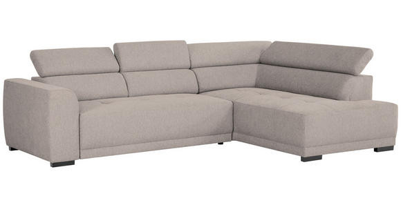 ECKSOFA Taupe Struktur - Taupe/Schwarz, Design, Kunststoff/Textil (284/205cm) - Xora