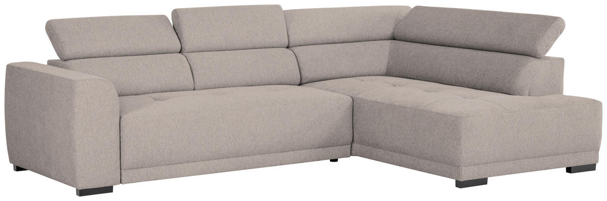 ECKSOFA in Struktur Taupe  - Taupe/Schwarz, Design, Kunststoff/Textil (284/205cm) - Xora