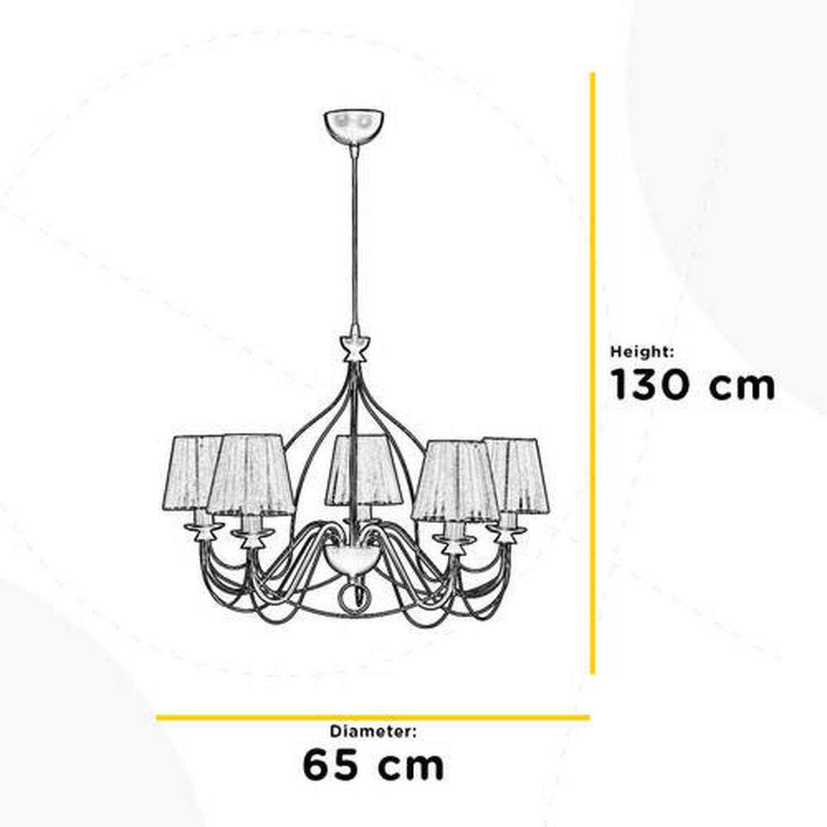 LUSTER, 65/65/130 cm  - čierna, Konventionell, kov/textil (65/65/130cm)
