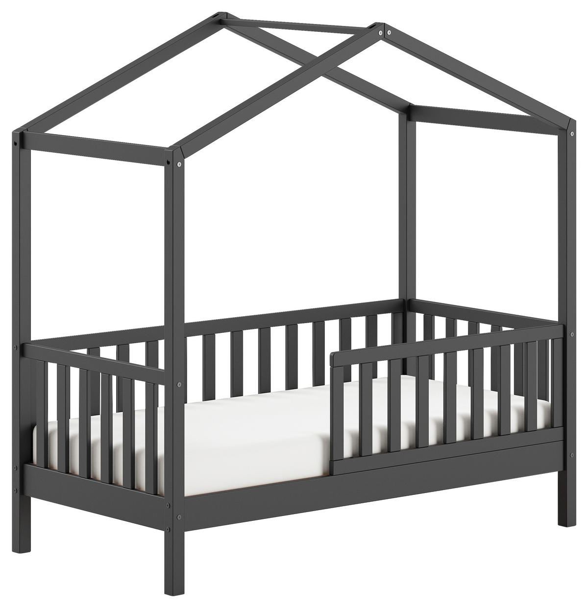 HAUSBETT Rollrost 70/140 cm  - Anthrazit, MODERN, Holz (70/140cm) - MID.YOU