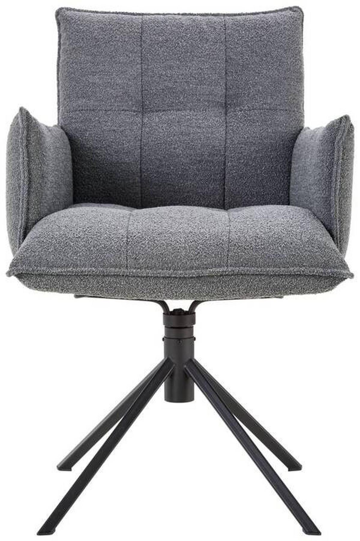 ARMLEHNSTUHL  in Webstoff  - Schwarz/Grau, Design, Textil/Metall (57/86/65cm) - Valnatura