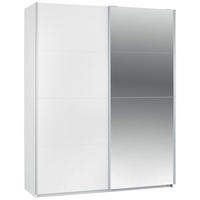 SCHWEBETÜRENSCHRANK 181/229/62 cm,  in Silberfarben, Weiß, 2 Tür(en)  - Silberfarben/Alufarben, MODERN, Holzwerkstoff/Metall (181/229/62cm) - Luca Bessoni
