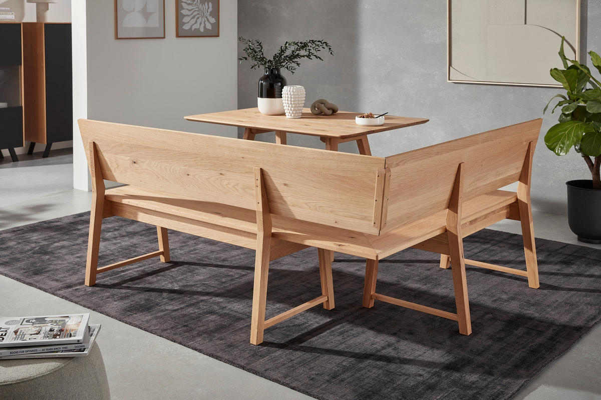 ECKBANK 150/190 cm Eichefarben Wildeiche massiv Holz   - Eichefarben, KONVENTIONELL, Holz (150/190cm) - Valnatura