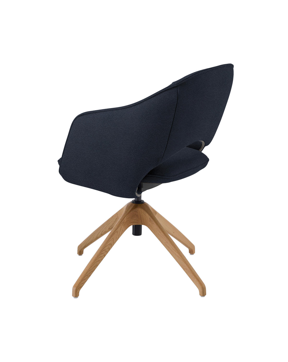 ARMLEHNSTUHL  in Echtleder naturbelassen  - Wildeiche/Dunkelblau, Design, Leder/Holz (63/74-90/57-73cm) - Koinor