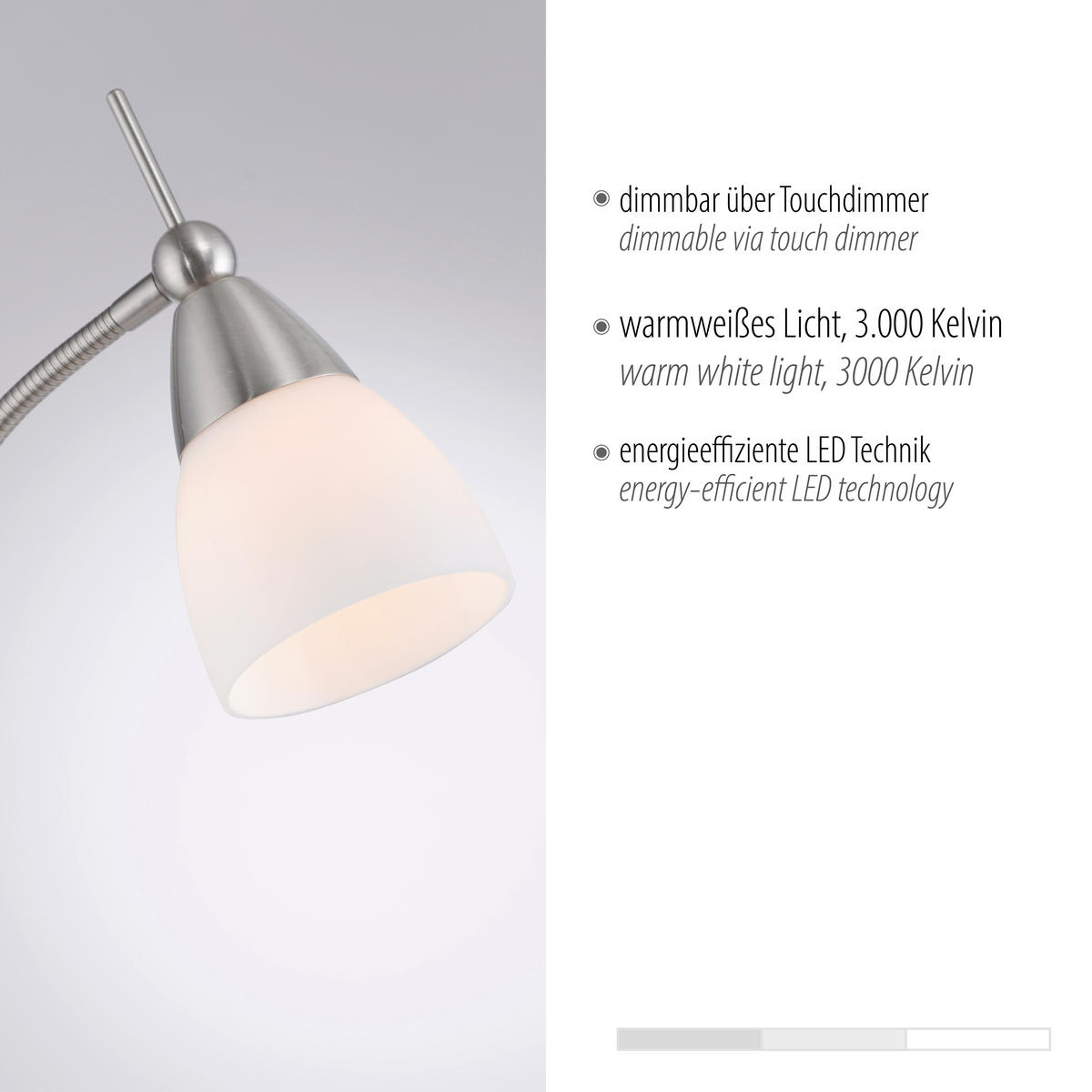 LED-STEHLEUCHTE 74/74/163 cm    - Edelstahlfarben, Basics, Glas/Metall (74/74/163cm) - Paul Neuhaus
