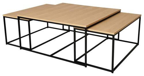 SOFFBORD SET i trämaterial, metall 100/100/47 cm  - svart, Design, metall/trämaterial (100/100/47cm)