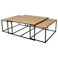 SOFFBORD SET i trämaterial, metall 100/100/47 cm  - svart, Design, metall/trämaterial (100/100/47cm)