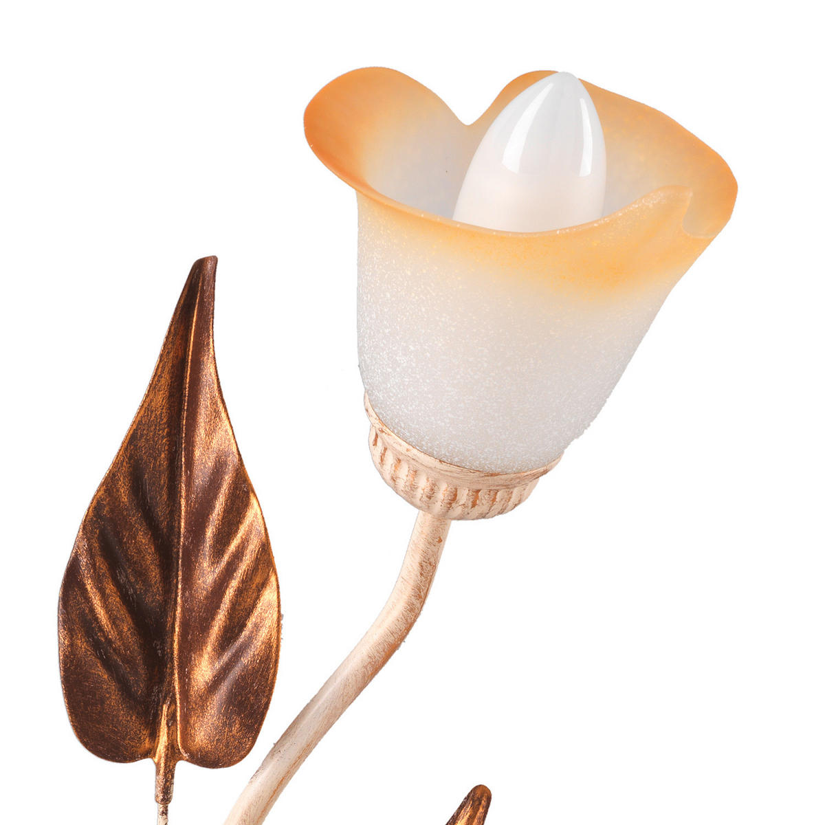 DECKENLEUCHTE 60/23/26 cm   - Beige/Weiß, ROMANTIK / LANDHAUS, Glas/Metall (60/23/26cm)