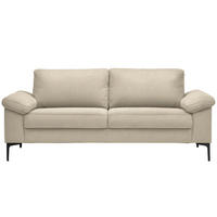 2,5-SITZER in Flachgewebe Beige  - Beige/Schwarz, Design, Textil/Metall (206/86/97cm) - Pure Home Lifestyle