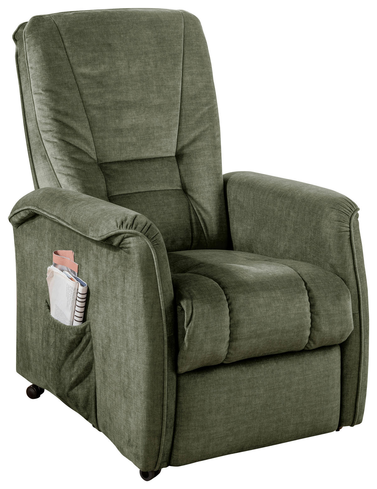 FERNSEHSESSEL Velours Dunkelgrün  - Dunkelgrün/Schwarz, Design, Kunststoff/Textil (77/107/88cm) - Livetastic