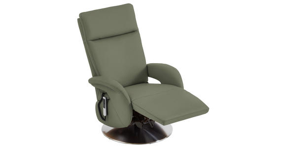 RELAXSESSEL in Leder Grün - Edelstahlfarben/Grün, Design, Leder/Metall (70/108/80cm) - Cantus