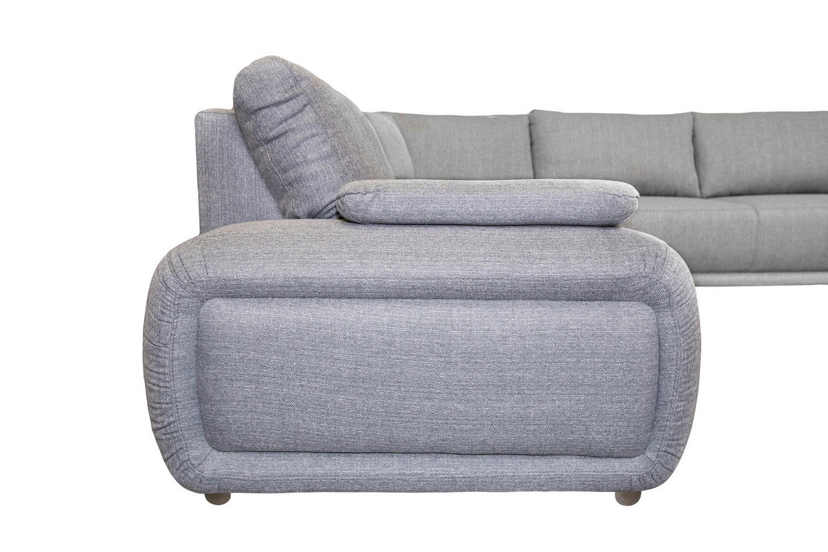 ECKSOFA Grau Struktur  - Chromfarben/Grau, KONVENTIONELL, Textil/Metall (310/280cm) - Carryhome