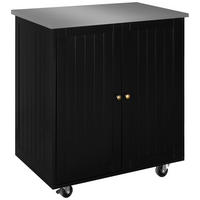 KÜCHENINSEL   in Schwarz, Edelstahlfarben  - Edelstahlfarben/Messingfarben, Basics, Holzwerkstoff/Metall (76/89/49,5cm) - MID.YOU