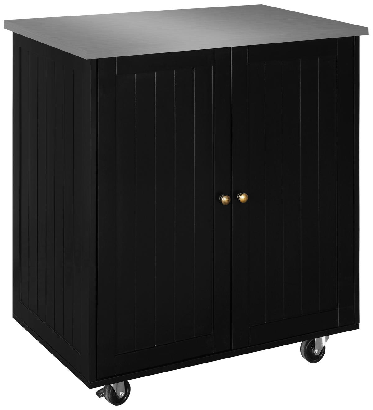 KÜCHENINSEL   in Schwarz, Edelstahlfarben  - Edelstahlfarben/Messingfarben, Basics, Holzwerkstoff/Metall (76/89/49,5cm) - MID.YOU