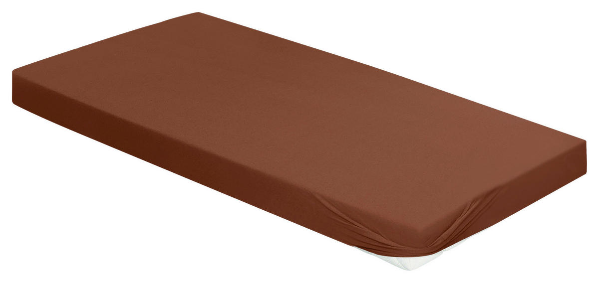 SPANNBETTTUCH Jersey 100/200 cm  - Braun, KONVENTIONELL, Textil (100/200cm) - Irisette
