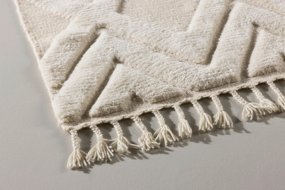 FLACHWEBETEPPICH 160/230 cm Weiß  - Weiß, LIFESTYLE, Textil (160/230cm) - P & B