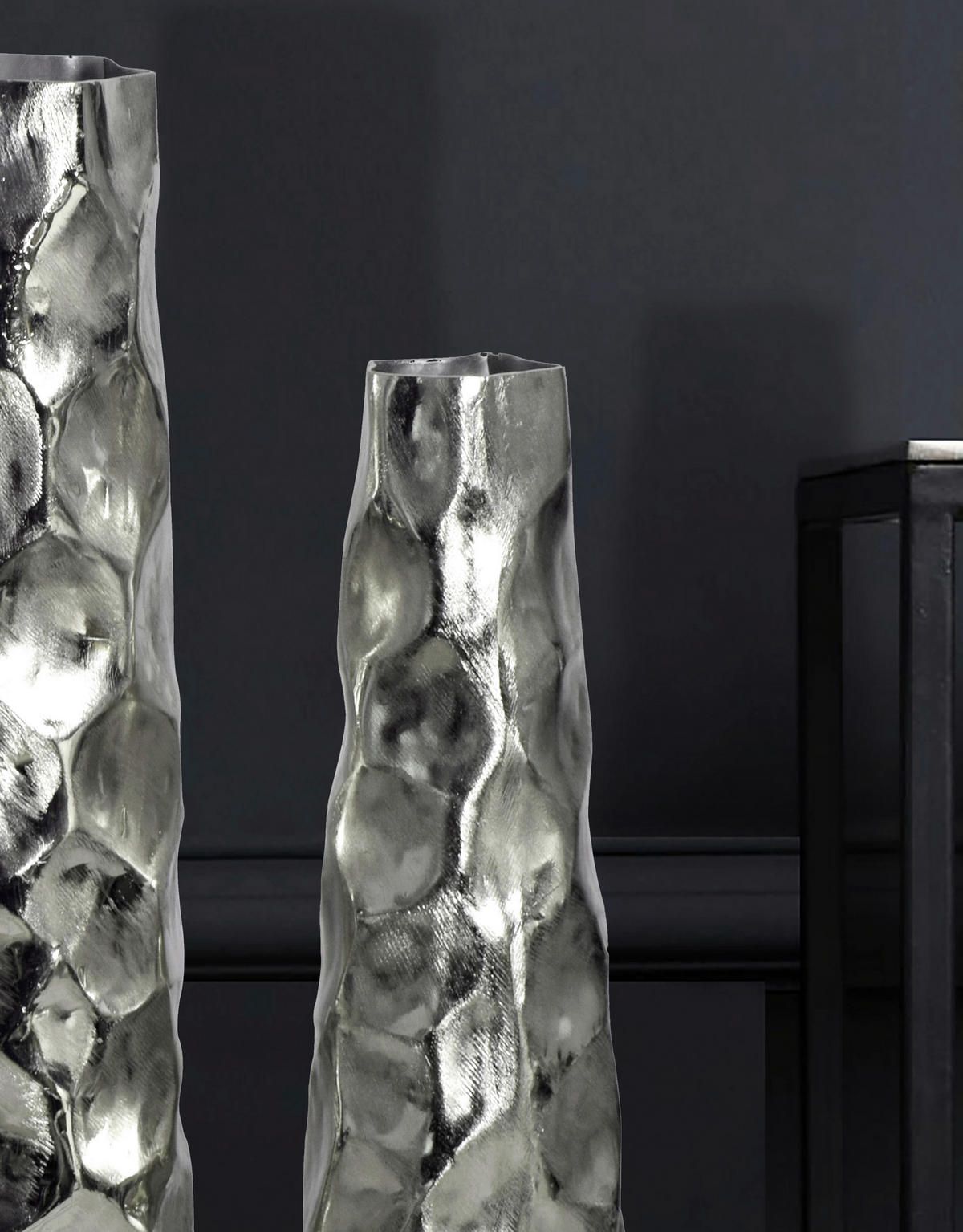 DEKOVASE  - Silberfarben, Design, Metall (15/48,5/15cm) - Livetastic