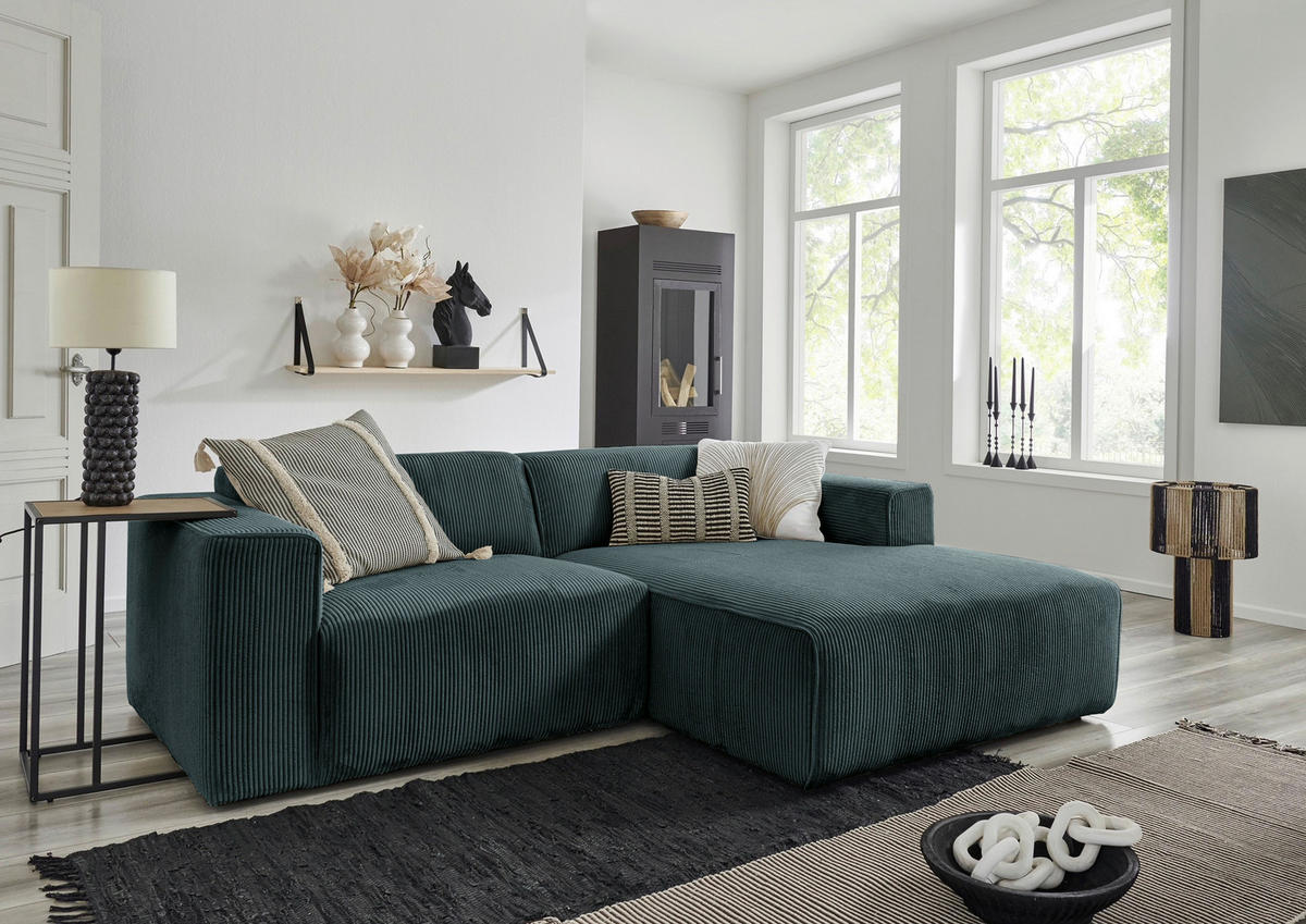 HÖRNSOFFA i manchester blå  - blå/svart, Design, textil/plast (234/161cm) - Livetastic