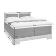 BOXSPRINGBETT 200/200 cm  in Schlammfarben, Eichefarben  - Schlammfarben/Eichefarben, Natur, Holz/Textil (200/200cm) - Linea Natura
