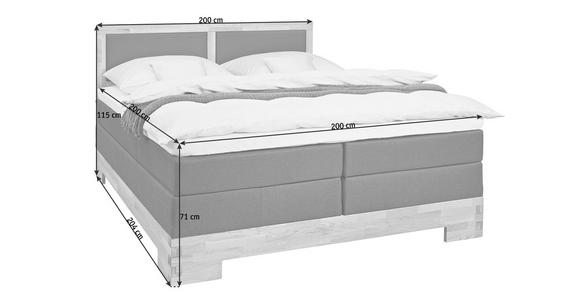 BOXSPRINGBETT 200/200 cm  in Schlammfarben, Eichefarben  - Schlammfarben/Eichefarben, Natur, Holz/Textil (200/200cm) - Linea Natura