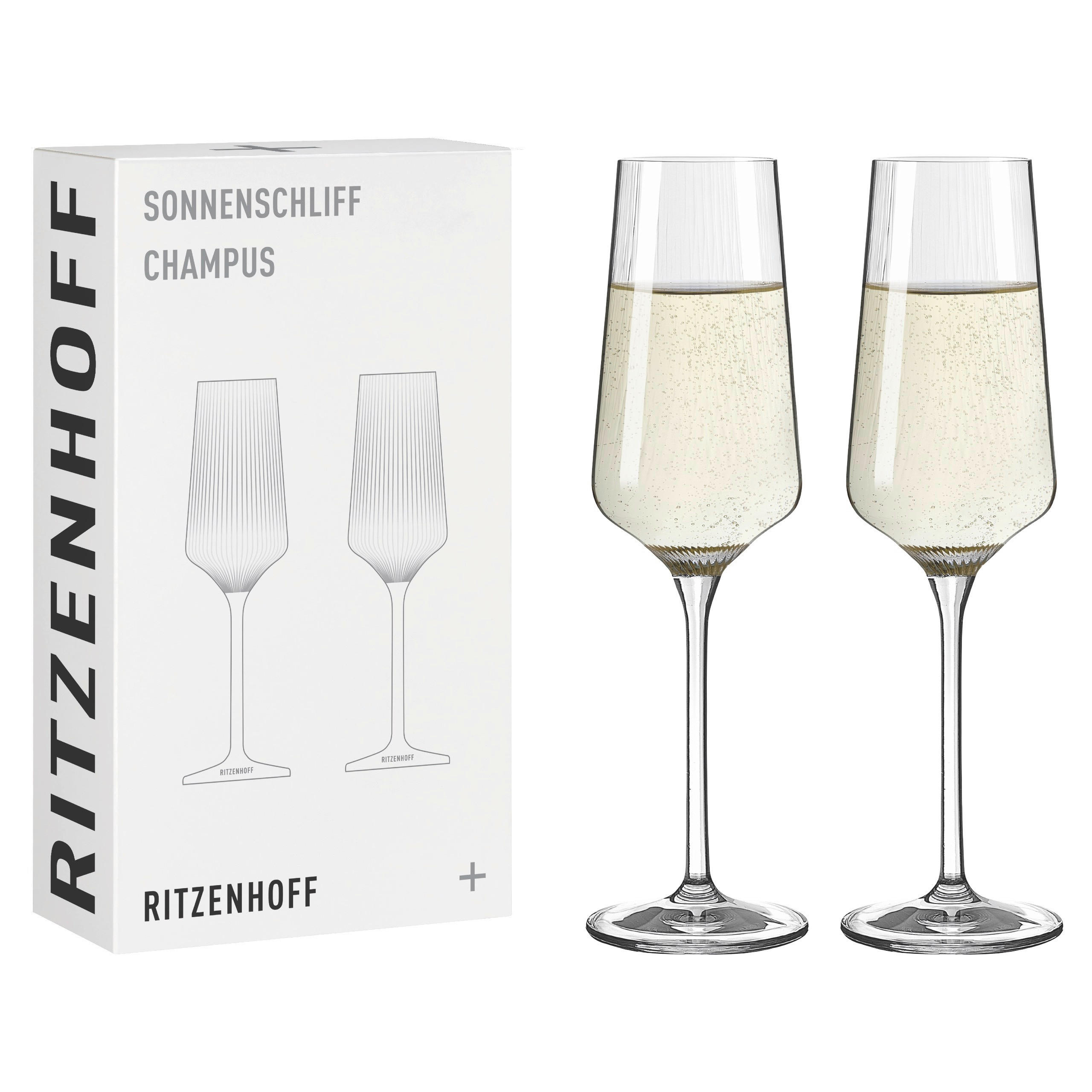 GLÄSERSET Sonnenschliff 2-teilig  - Klar, Design, Glas (6,5/22,5/6,5cm) - Ritzenhoff