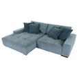 ECKSOFA in Flachgewebe Blau, Petrol 190/270 cm - Blau/Petrol, KONVENTIONELL, Holz/Textil (190/270cm) - Carryhome