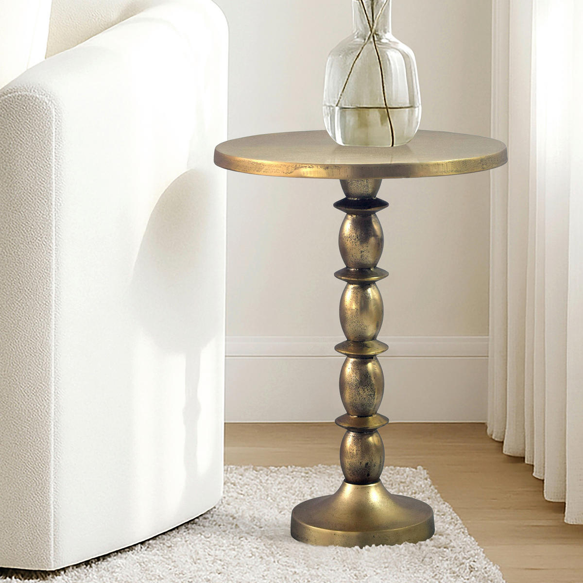 KISASZTAL fém 40/40/56 cm   - aranyszínű, Design, fém (40/40/56cm) - Livetastic