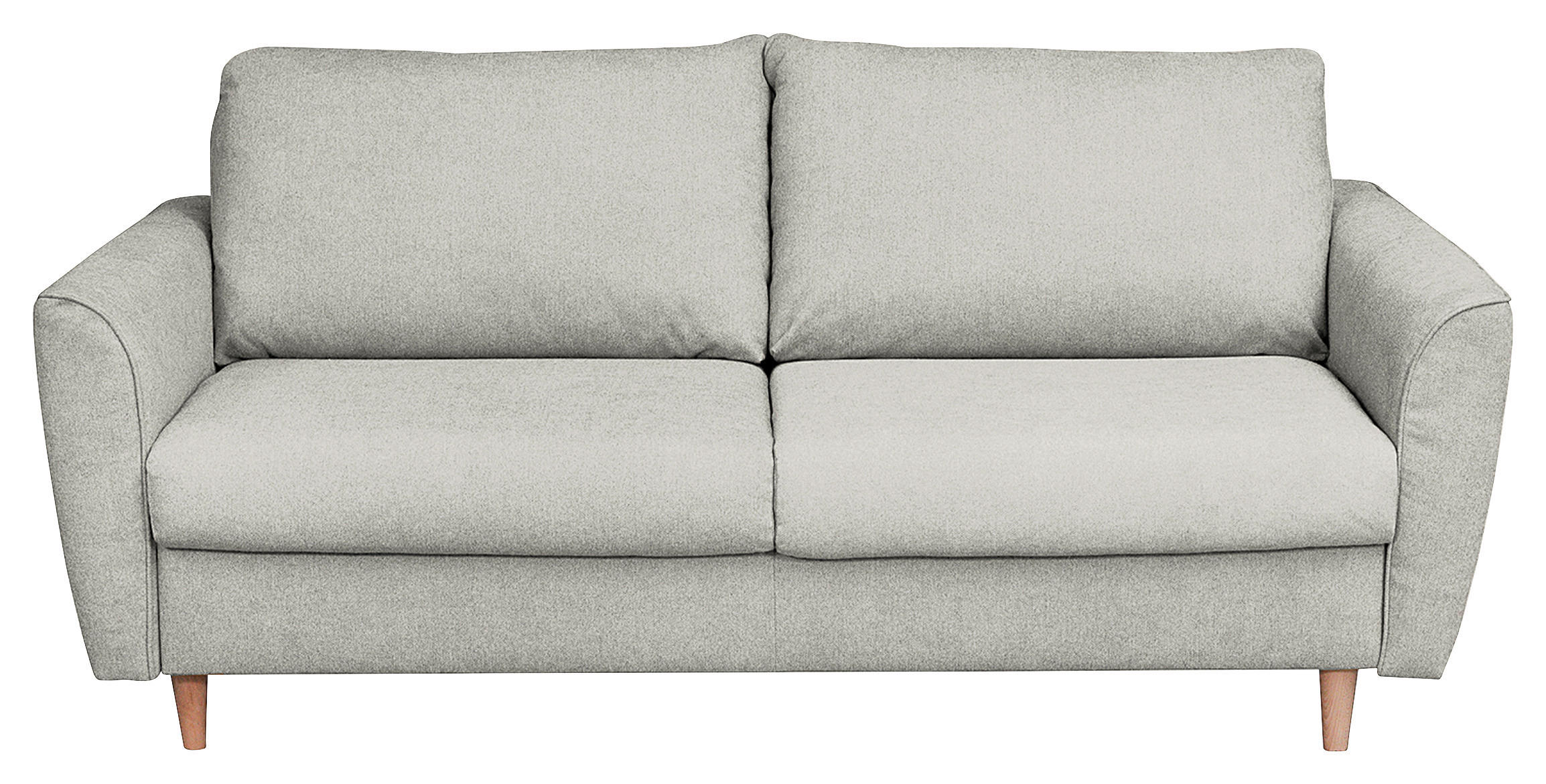 SCHLAFSOFA Flachgewebe Hellgrau  - Buchefarben/Hellgrau, Design, Holz/Textil (195/90/102cm) - Livetastic