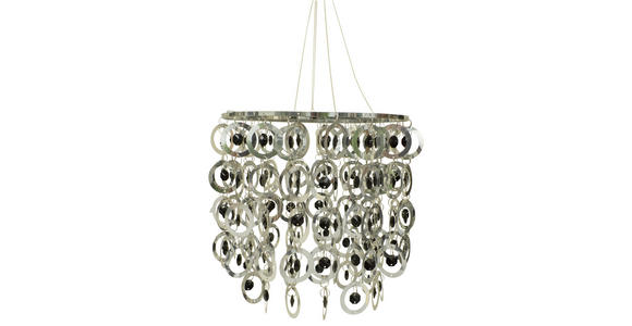 Leuchtenschirm Aira - Silberfarben/Schwarz, MODERN, Kunststoff/Metall (25/30cm) - Luca Bessoni