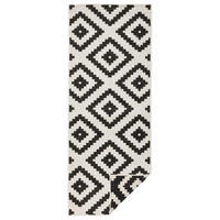 OUTDOORTEPPICH für Terrasse und Balkon 80/250 cm Twin Creme, Schwarz  - Creme/Schwarz, Basics, Kunststoff (80/250cm) - Hanse Home
